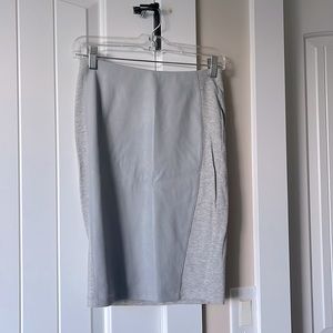 Bailey 44 Gray Skirt with faux Leather Front Panel